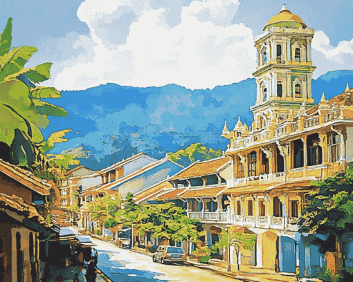 Penang Malaysia Cityscape Diamond Painting