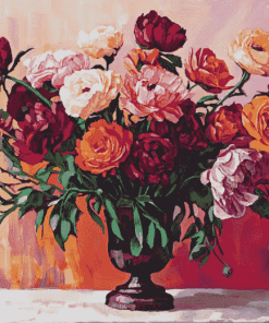 Peonies and Ranunculus Blossoms Diamond Painting