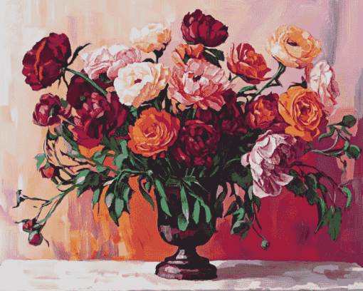 Peonies and Ranunculus Blossoms Diamond Painting