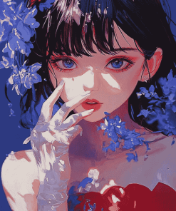 Perfect Blue Anime Girl Diamond Painting