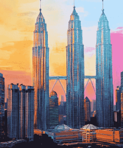 Petronas Twin Towers Cityscape Diamond Painting