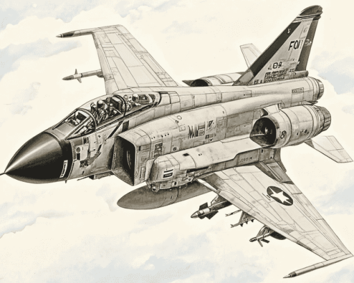 Phantom Jet Aircraft Diamond Painting