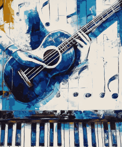 Piano and Guitar Harmony Diamond Painting