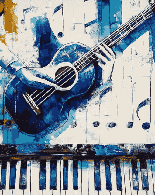 Piano and Guitar Harmony Diamond Painting