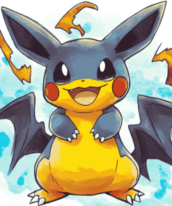 Pikachu and Charizard X Anime Diamond Painting