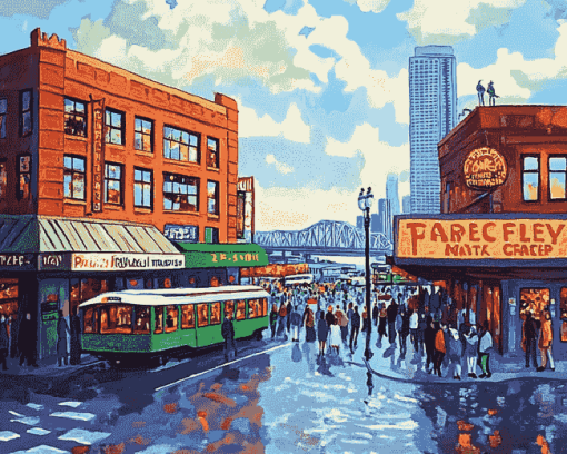 Pike Place Market Stores Diamond Painting