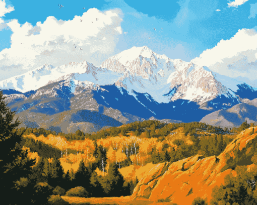 Pikes Peak Colorado Landscapes Diamond Painting