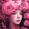 Pink Floral Fantasy Lady Diamond Painting