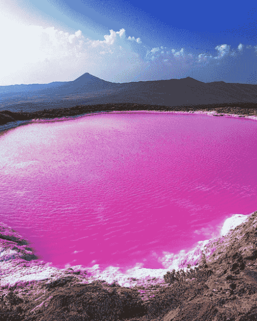 Pink Lake Retba Scenic Diamond Painting