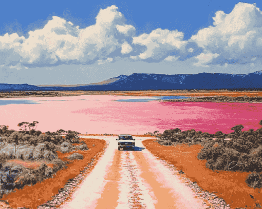 Pink Lakes of Australia Diamond Painting