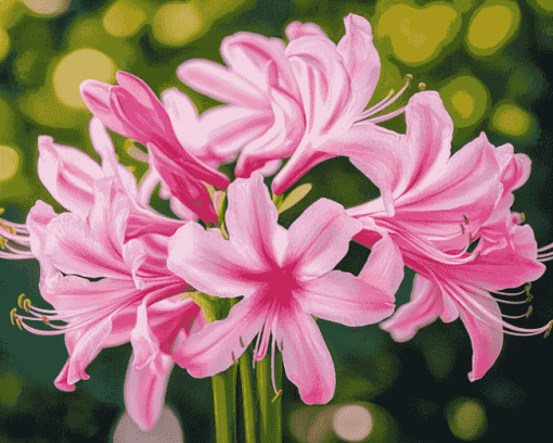 Pink Nerine Blossoms Diamond Painting