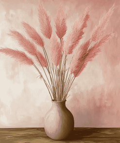 Pink Pampas in Vase Diamond Painting