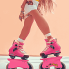 Pink Rollerblades Women Diamond Painting