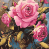 Pink Rose Blossoms Diamond Painting