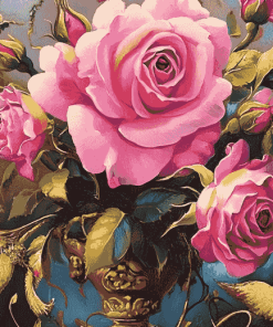 Pink Rose Blossoms Diamond Painting