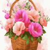 Pink Roses Basket Diamond Painting