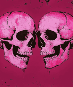 Pink Skeleton Skulls Diamond Painting