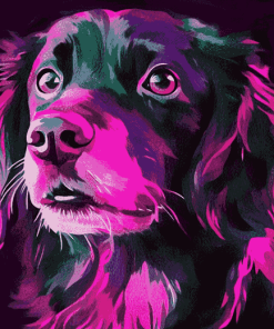 Pink and Black Puppy Diamond Painting