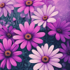 Pink and Purple Daisy Blossoms Diamond Painting