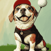 Playful Puppy Golf Diamond Painting