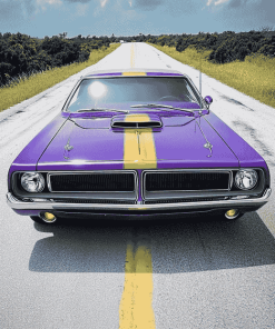 Plum Crazy Plymouth Roadrunner Diamond Painting