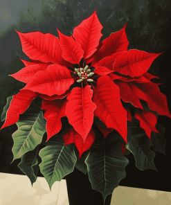 Poinsettia Blossoms Diamond Painting