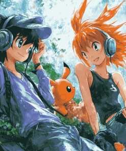 Pokemon Misty Ash Anime Diamond Painting