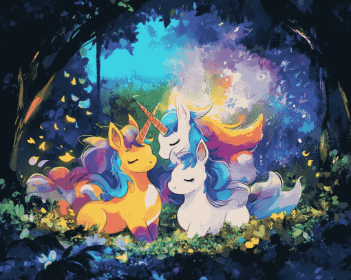 Pokemon and Unicorn Fantasy Diamond Painting