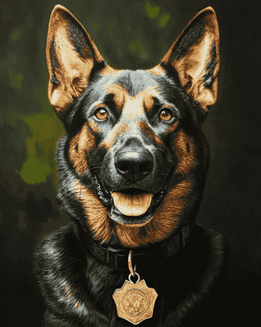 Police Dog Hound Diamond Painting