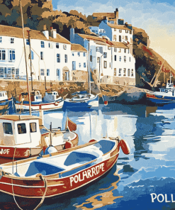 Polperro Seaside Scene Diamond Painting