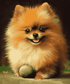 Pomeranian Puppy Fun Diamond Painting