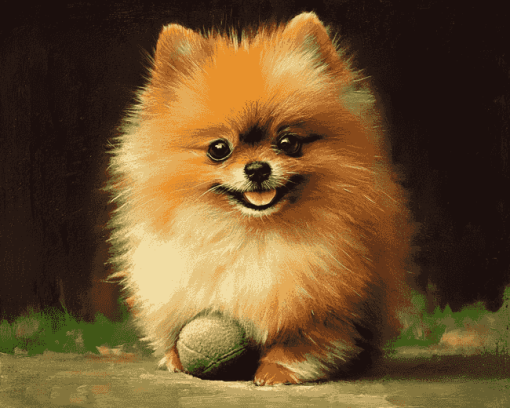 Pomeranian Puppy Fun Diamond Painting