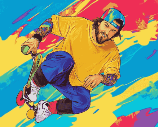 Pop Art Skater Sport Diamond Painting