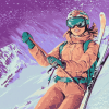 Pop Art Ski Girl Diamond Painting