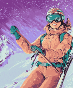 Pop Art Ski Girl Diamond Painting