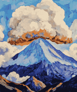 Popocatepetl Volcano Landscape Diamond Painting