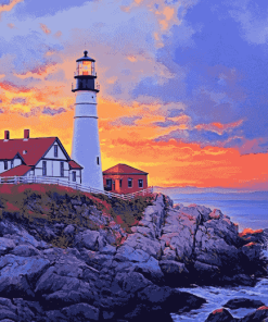 Portland Lighthouse Landscape Diamond Painting