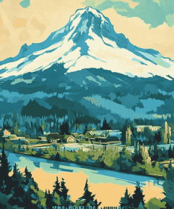 Portland Mountain Scenery Diamond Painting