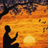 Praying Hand Sunset Silhouette Diamond Painting