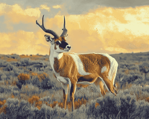 Pronghorn Wildlife Diamond Painting