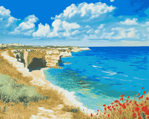 Puglia Seaside Scenery Diamond Painting