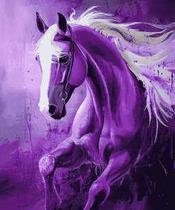 Purple Abstract Horse Diamond Painting