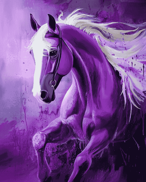 Purple Abstract Horse Diamond Painting