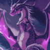 Purple Anime Dragon Fantasy Diamond Painting