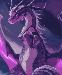 Purple Anime Dragon Fantasy Diamond Painting