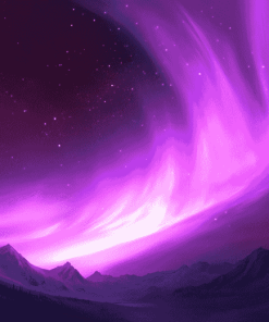 Purple Aurora Fantasy Landscape Diamond Painting