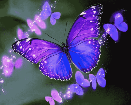 Purple Butterfly Insects Diamond Painting