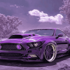 Purple Car Engines Diamond Painting