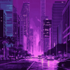 Purple City Skyline Diamond Painting