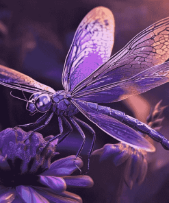 Purple Dragonfly Blue Insect Diamond Painting